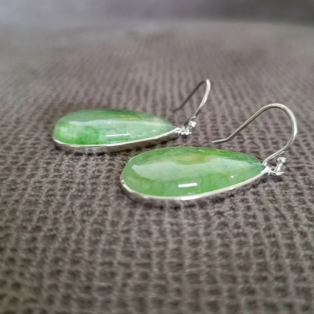 Iris & Lily Moss Green💚 Agate Earrings